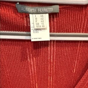 Alberta Ferretti Vibrant Red Knit Maxi Dress size 8/10 or Italian 46